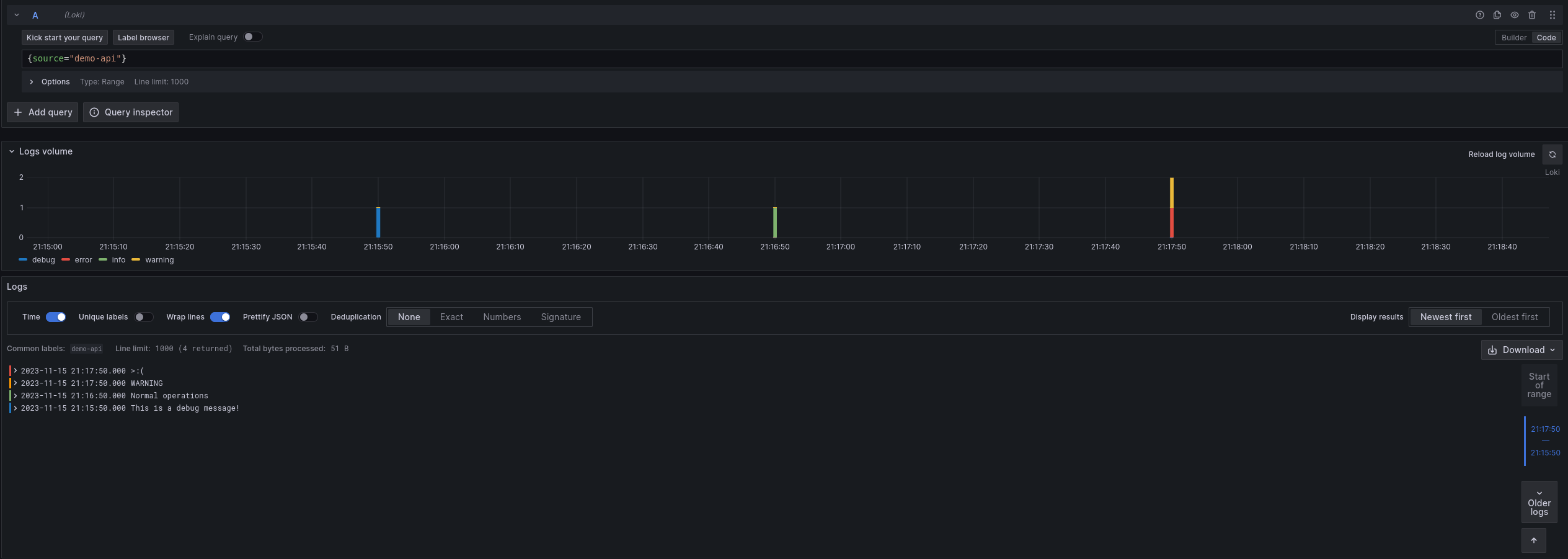 Example Loki Logs